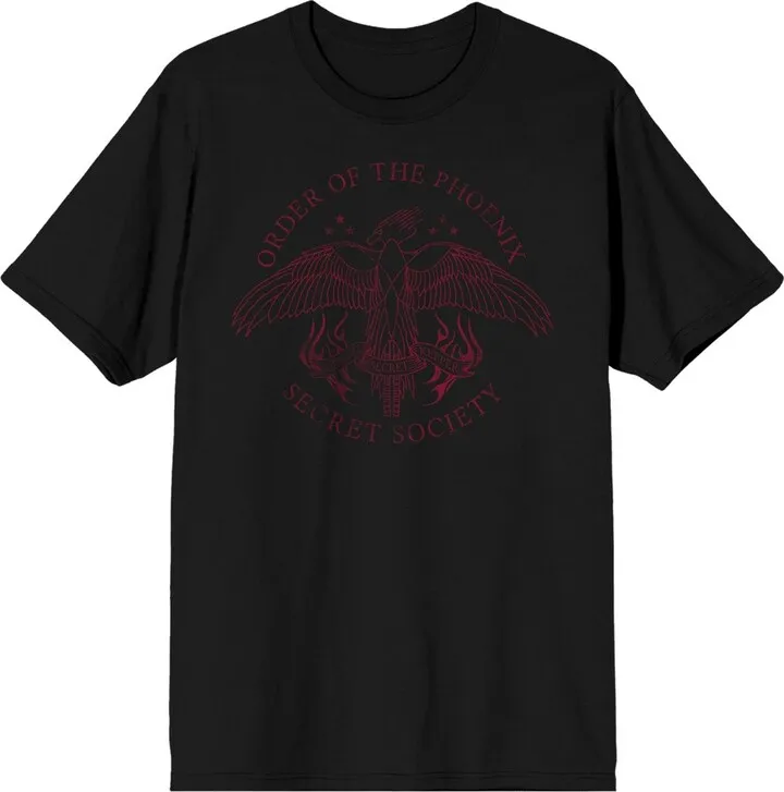Harry Potter Order of the Phoenix Symbol Men’s Black T-shirt-XL