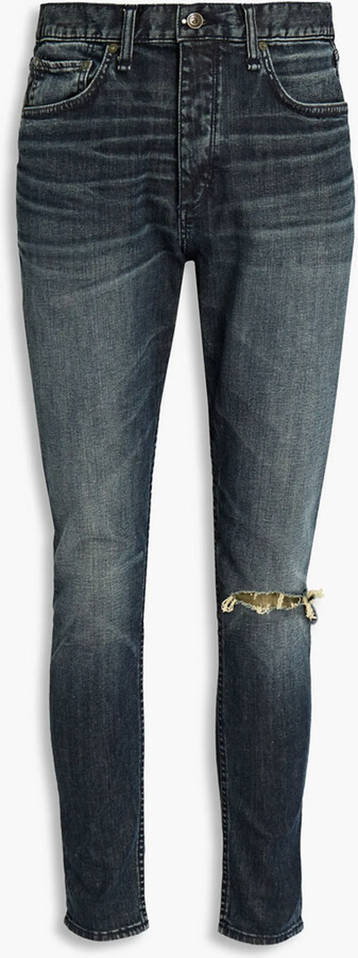 Authentic skinny-fit distressed denim jeans