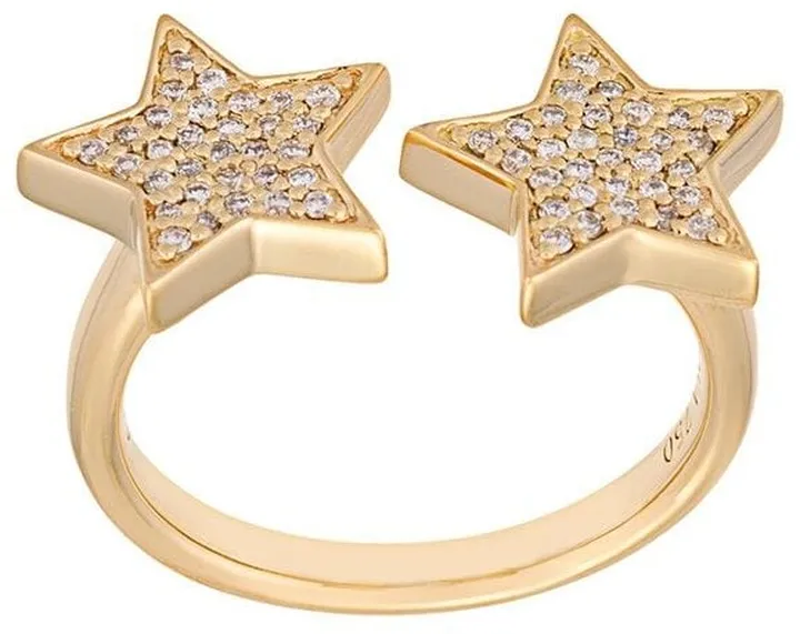 'Stasia' diamond double star ring