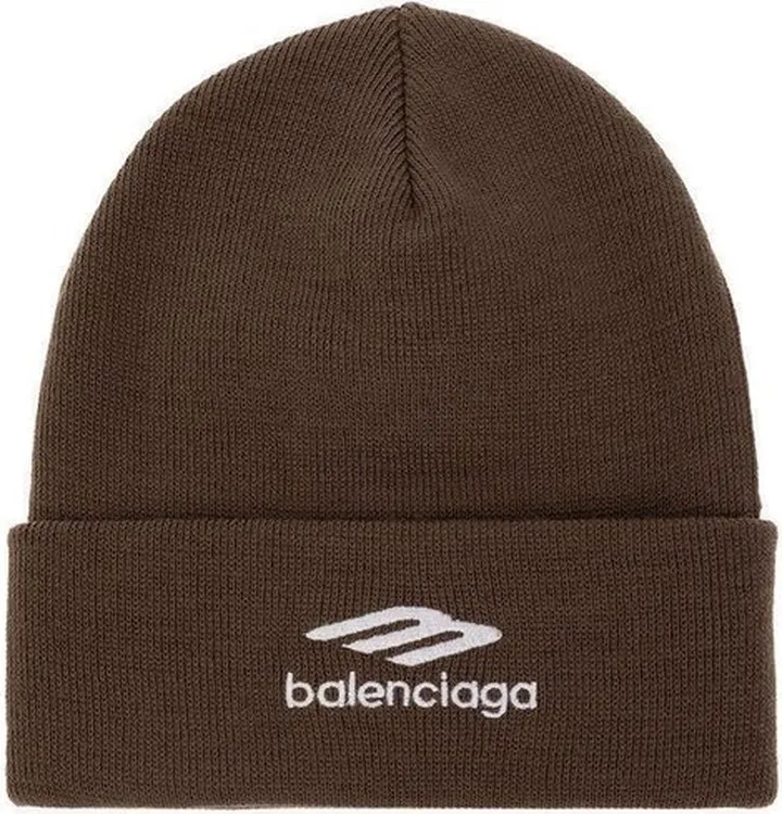 Balenciaga Logo Embroidered Knit Beanie