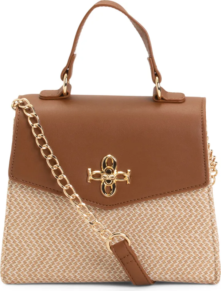 Straw Top Handle Crossbody