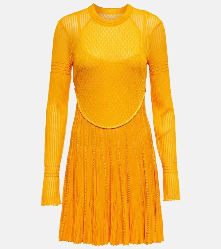Pleated knit minidress
