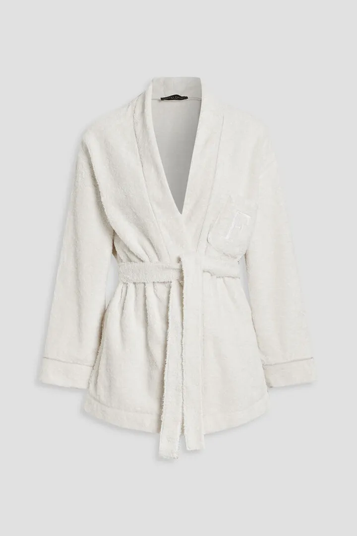Belted cotton-terry robe