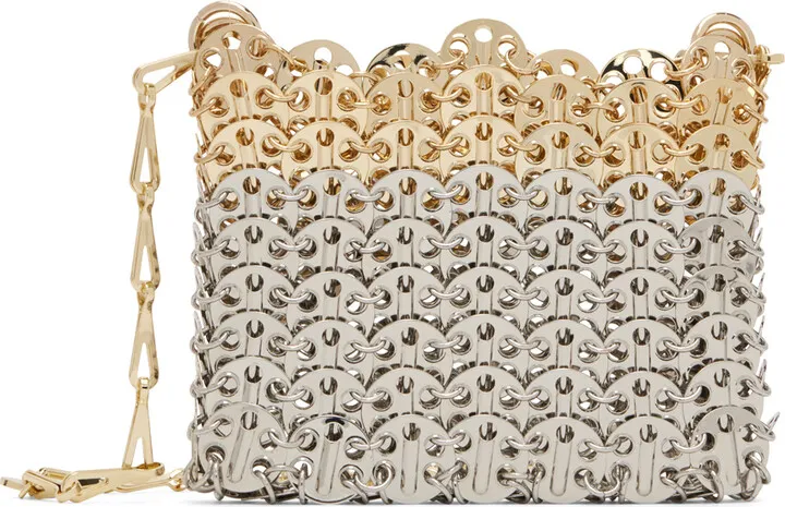 Paco Rabanne Silver & Gold Nano 1969 Skyline Bag