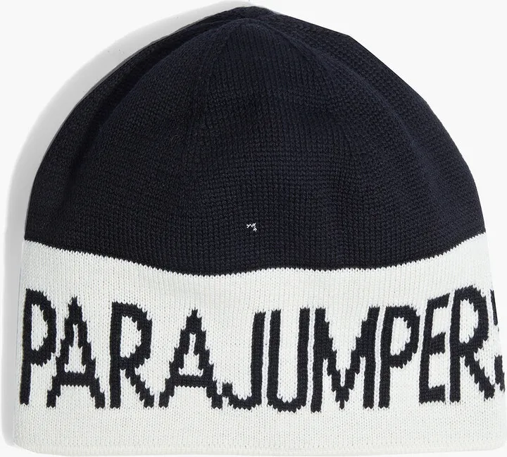 Jacquard-knit wool beanie