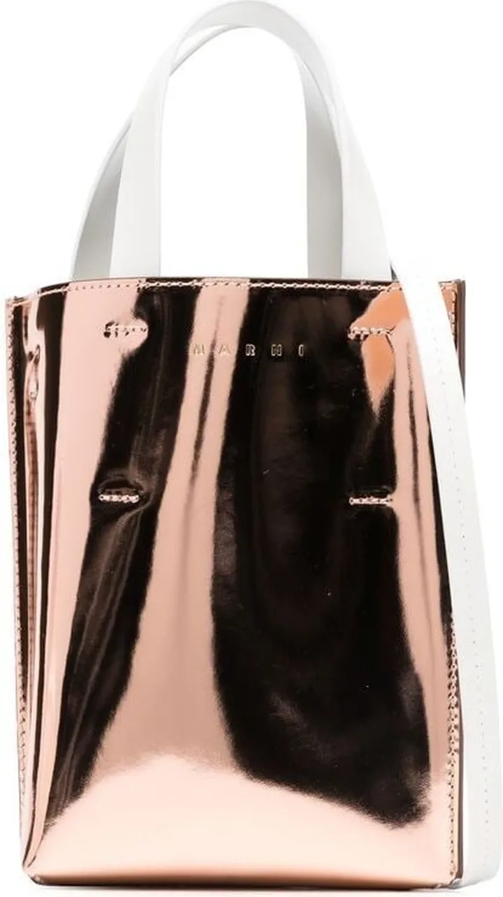 Metallic Leather Tote Bag