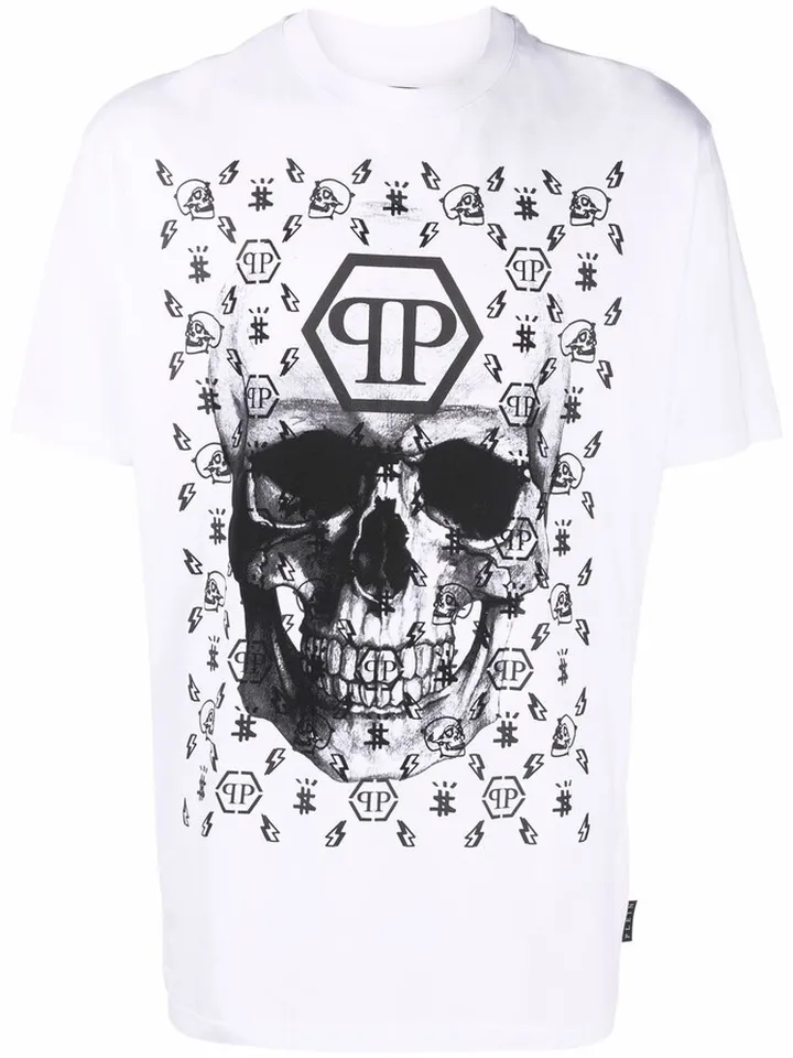 skull logo graphic-print T-shirt