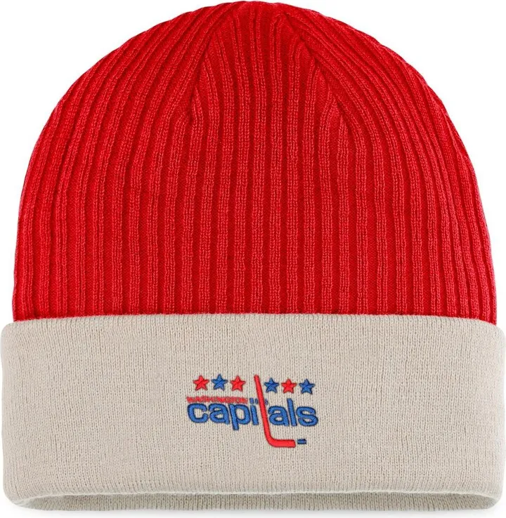 Men's Fanatics Branded Red and Khaki Washington Capitals True Classic Outdoor Play Cuffed Knit Hat