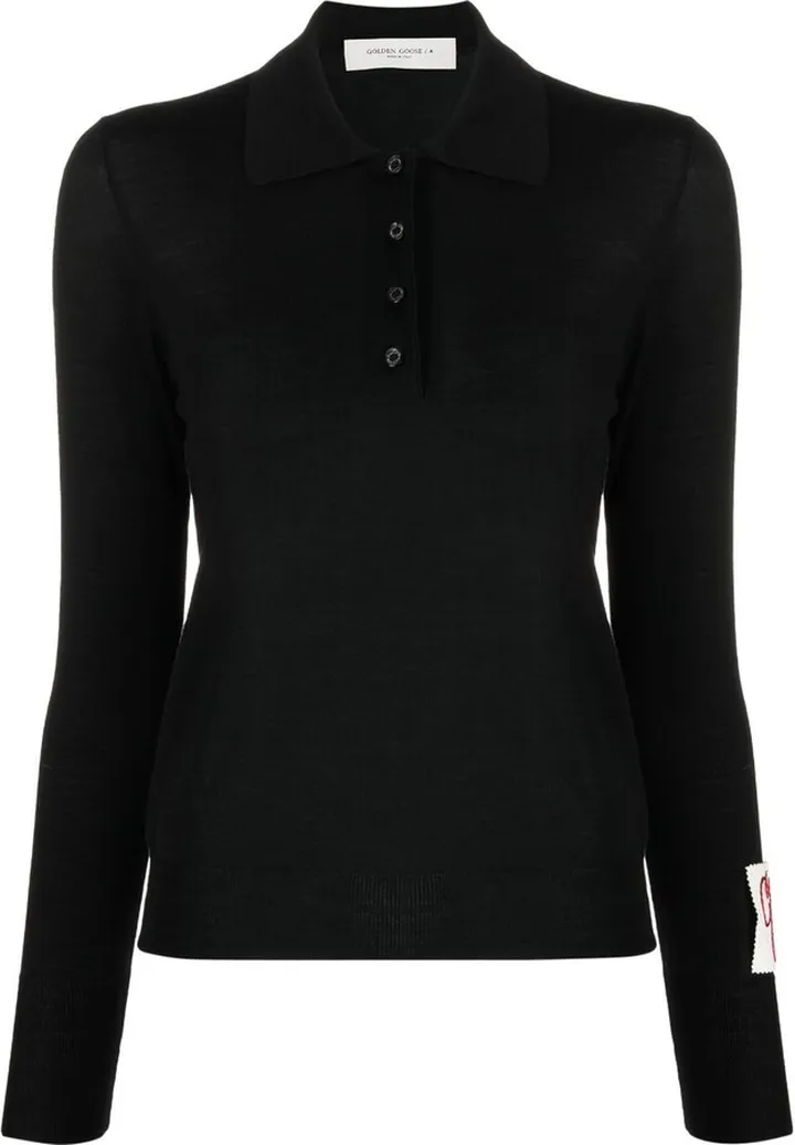 Fine-Knit Wool Polo Shirt