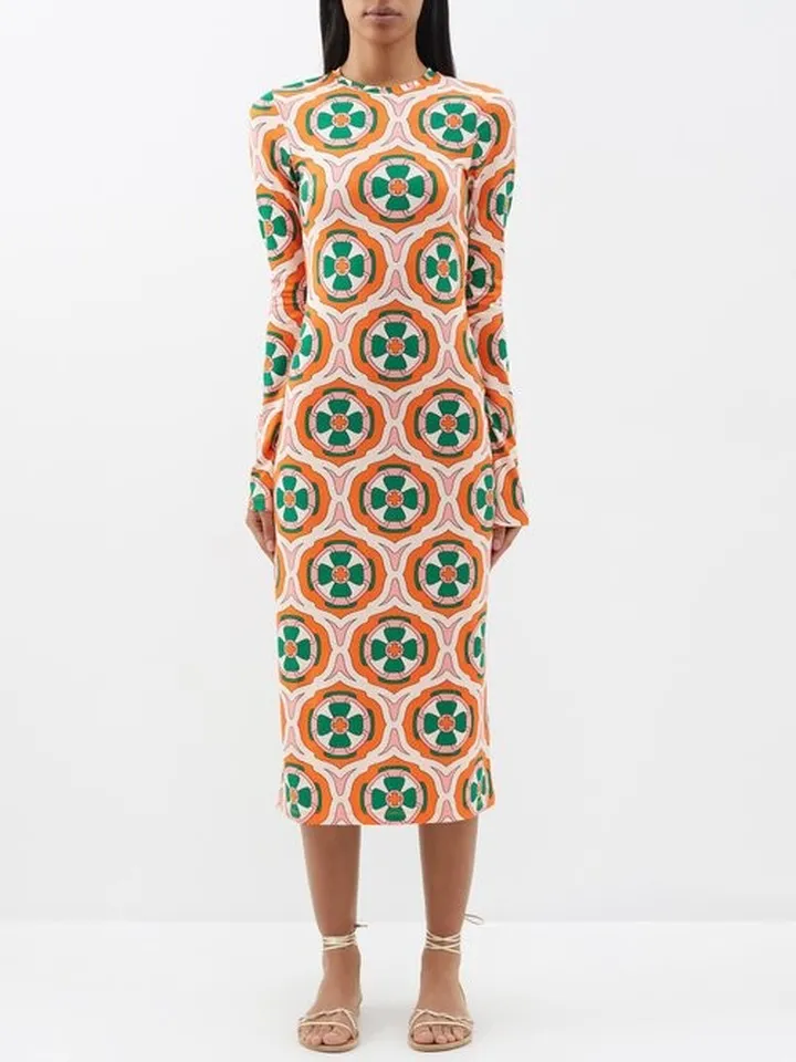 Miranda Printed Jersey Midi Dress
