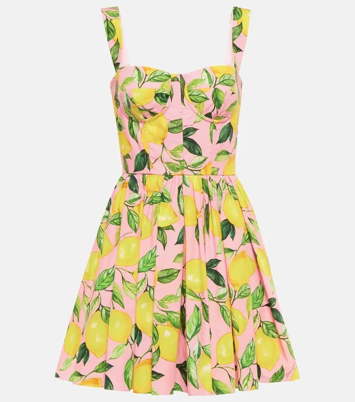 Printed cotton minidress
