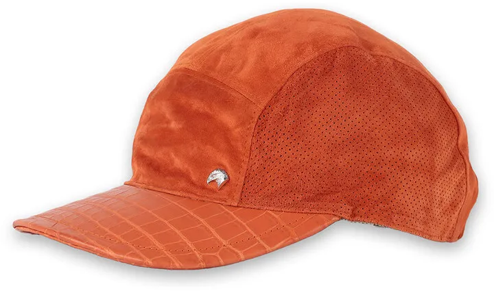 Men's Suede Crocodile-Trim Baseball Hat