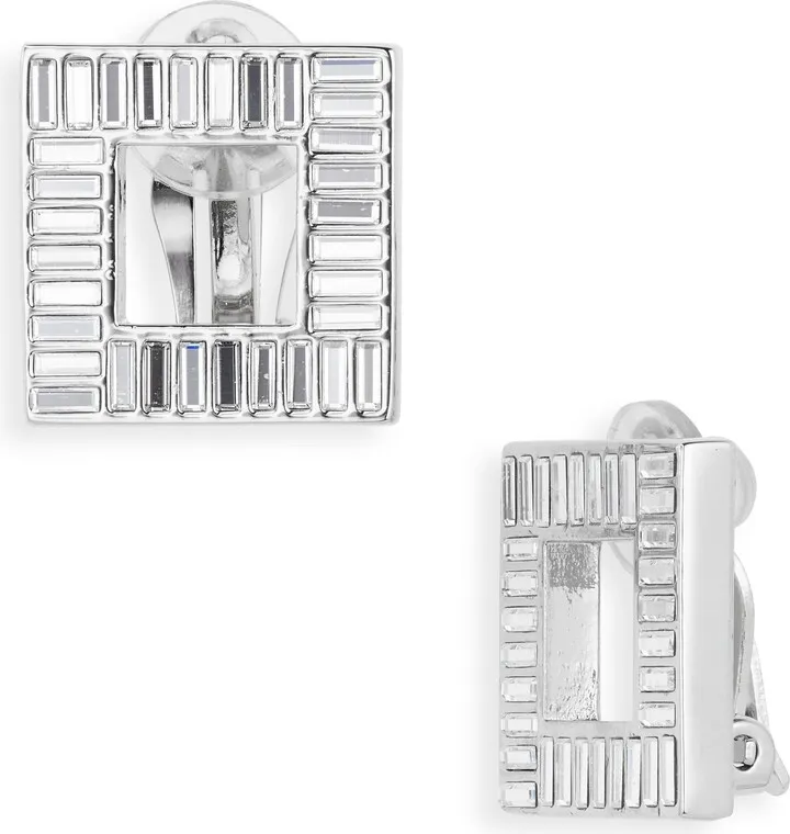 Crystal Embellished Frame Earrings