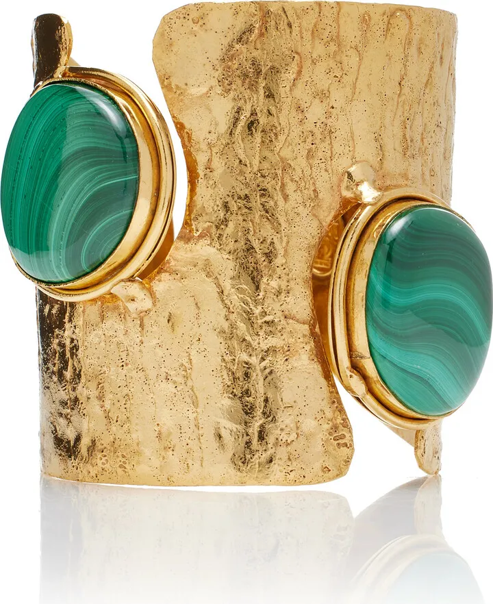 Women's Ajourée II Malachite 22k Gold Cuff