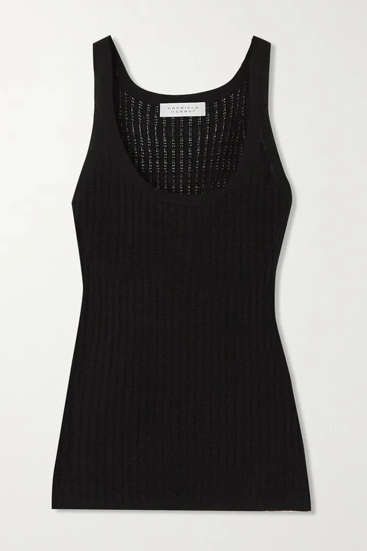Gabriela Hearst - Nevin Pointelle-knit Cashmere And Silk-blend Tank - Black