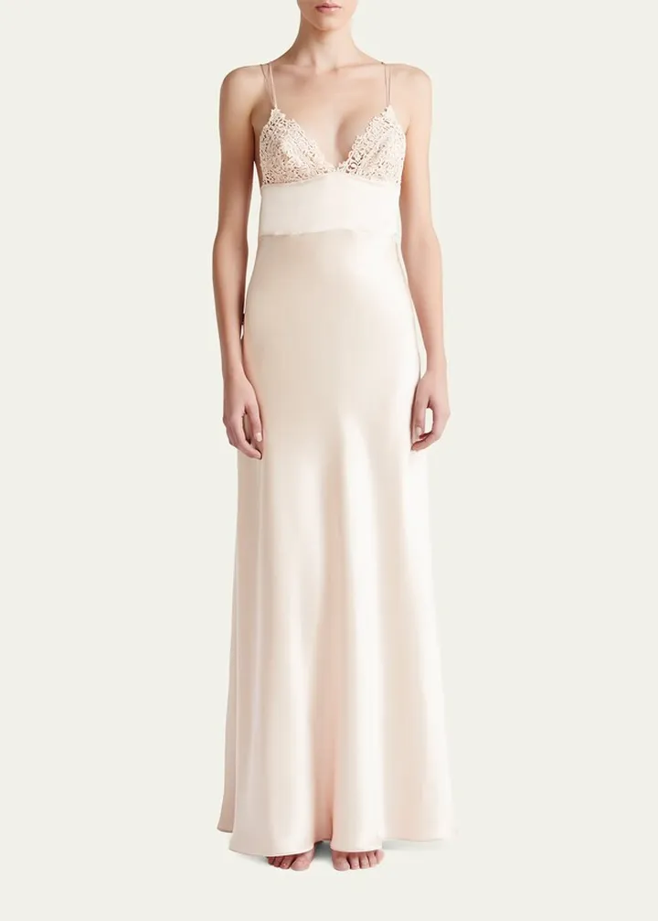 Embellished Silk Nightgown