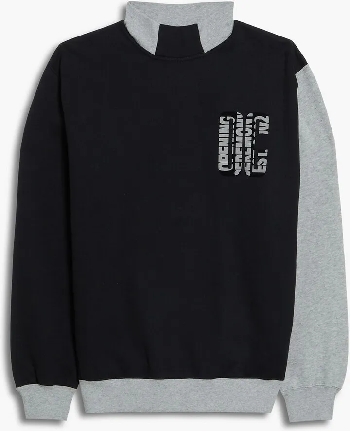 Printed cotton-fleece turtleneck sweatshirt