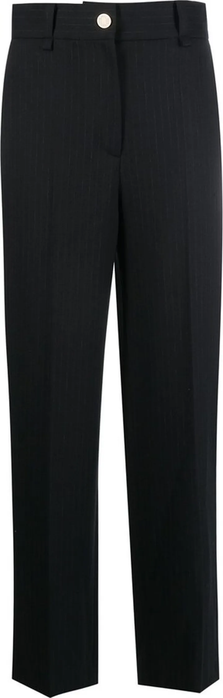 Pinstripe Straight-Leg Trousers