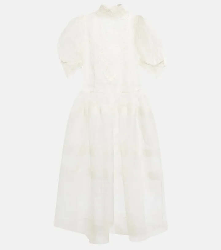 Beaded lace and silk minidress