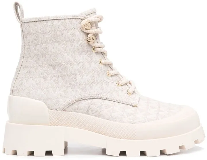 Monogram Leather Lace-Up Boots