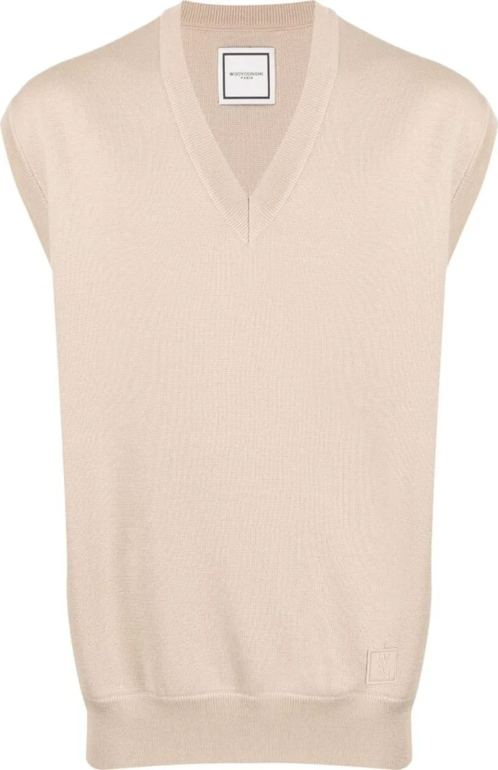 V-neck knit vest
