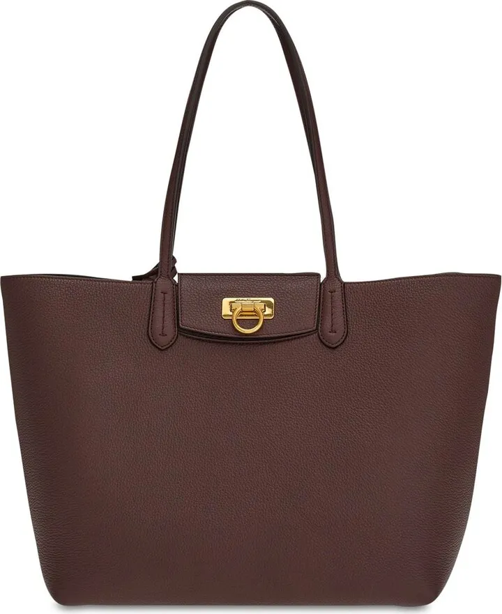 Travel leather tote bag