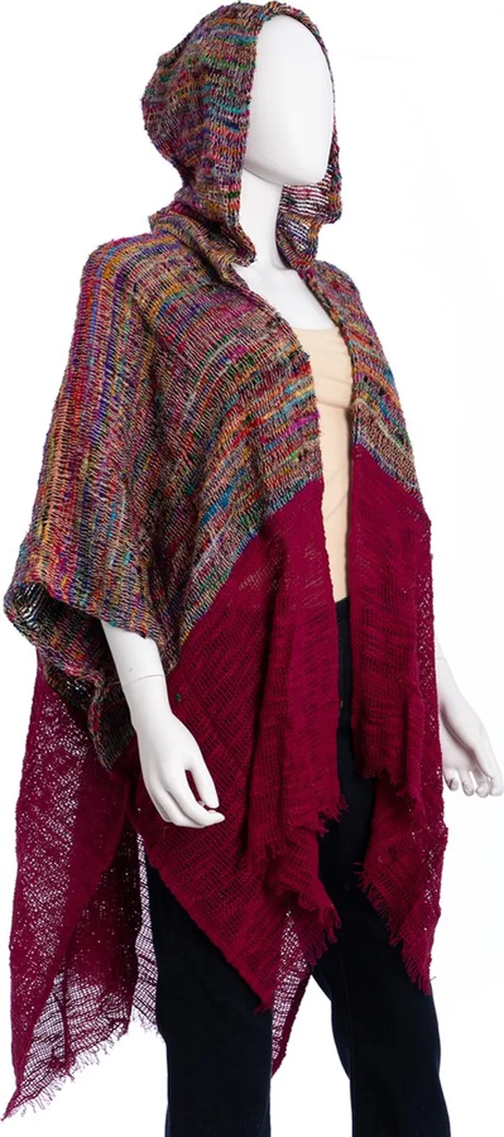 Rainbow Silk & Cotton Hooded Cardigan