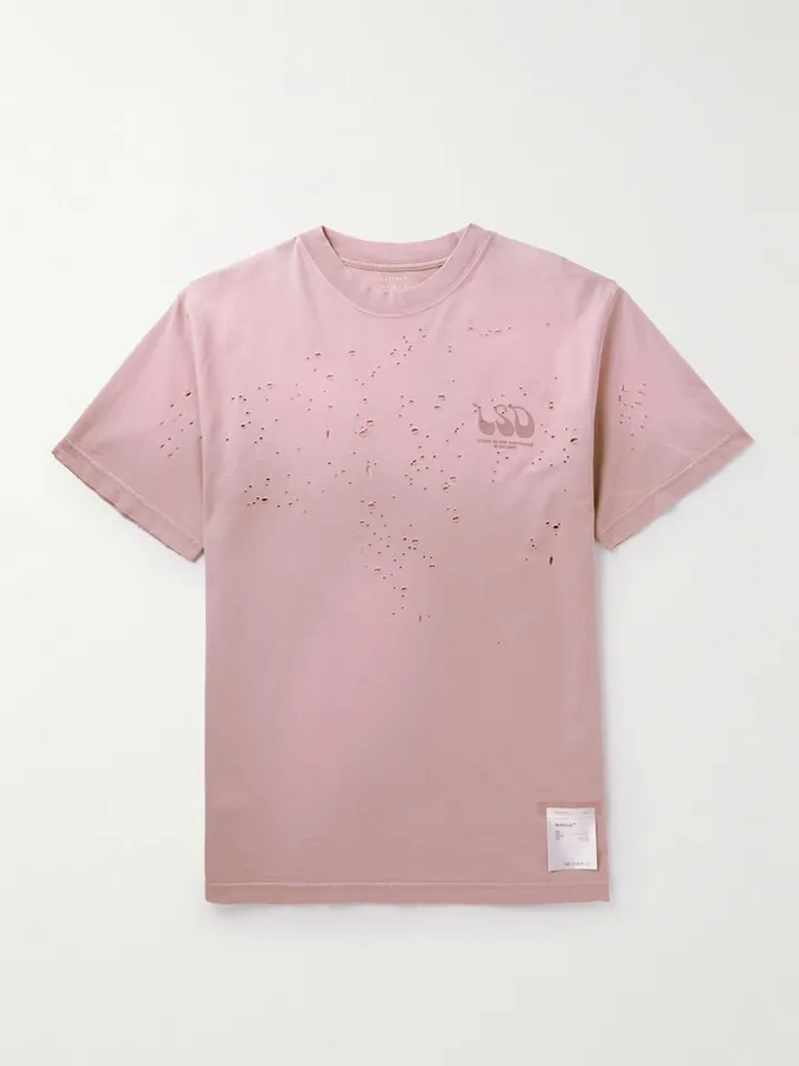Distressed Logo-Print MothTech™ Cotton-Jersey T-Shirt