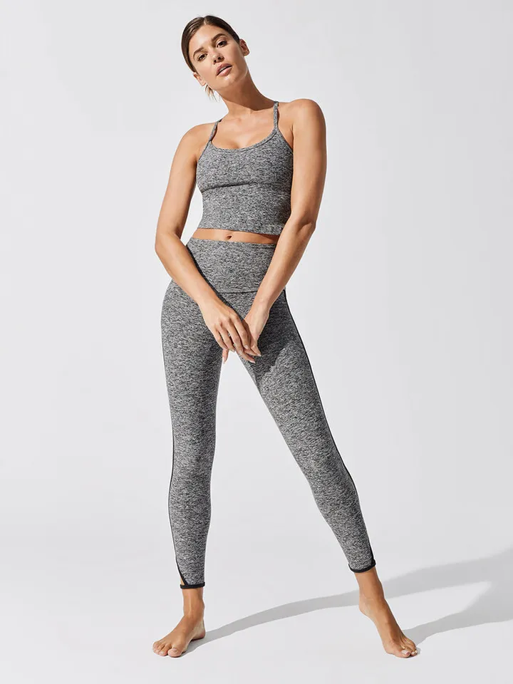 Spacedye Slim Racerback Cropped Tank - Black-White