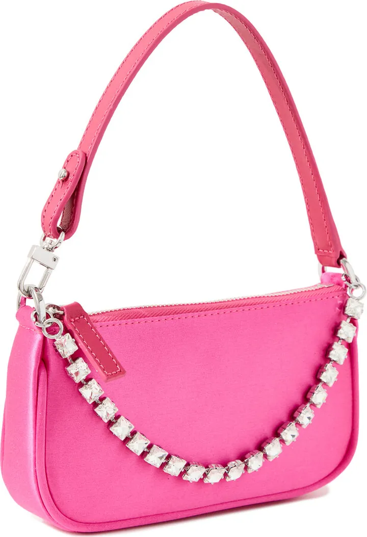 BY FAR Mini Rachel Crystal Silk Shoulder Bag