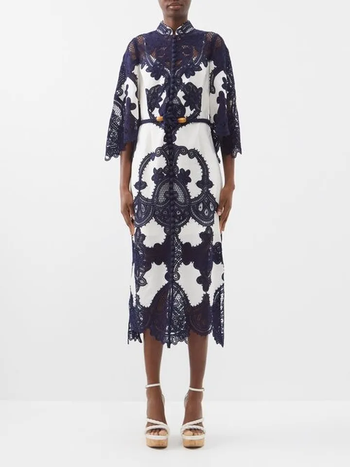 Tiggy Lace And Linen Shirt Dress