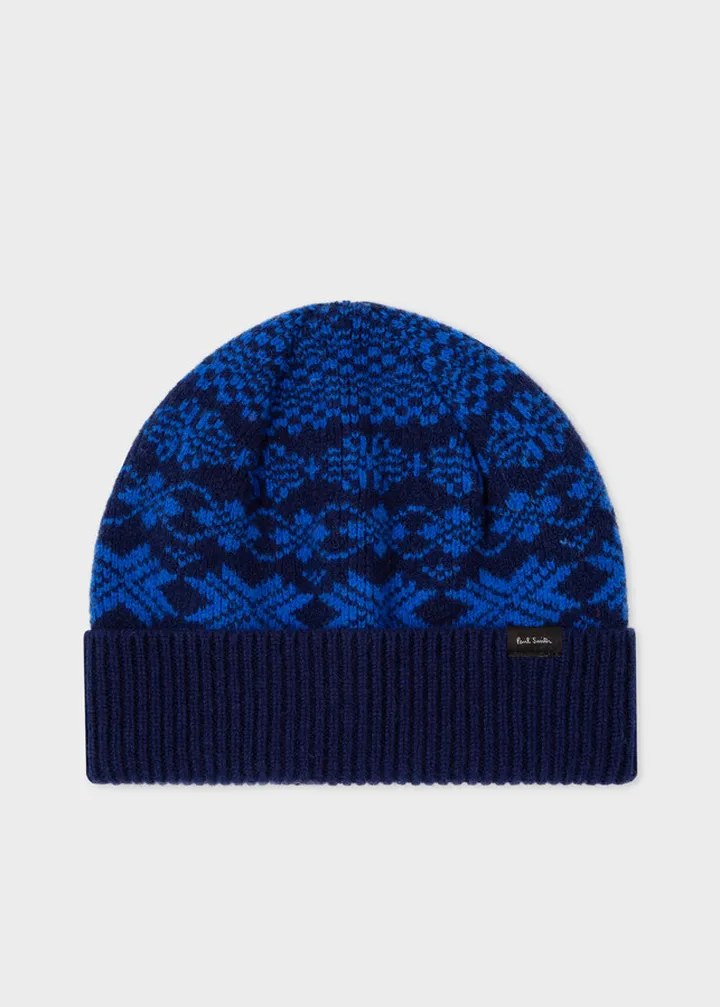 Blue Lambswool Fair Isle Hat