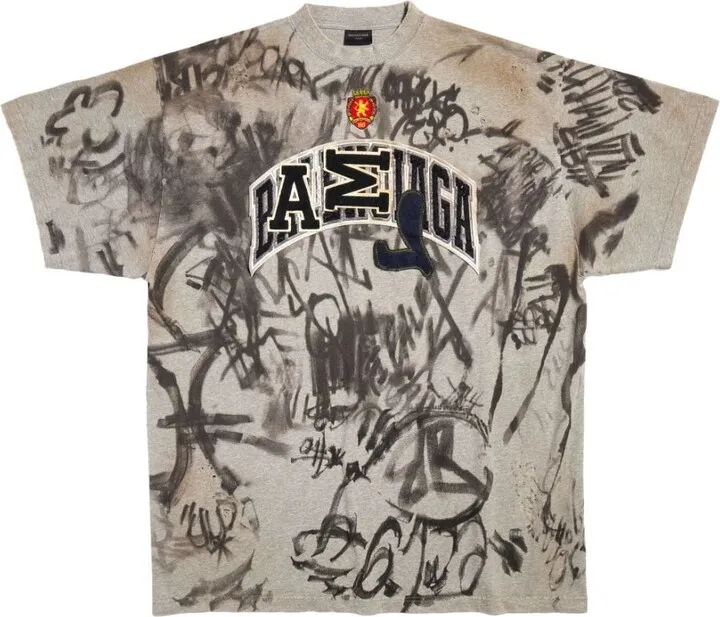 Skater graffiti-print T-shirt