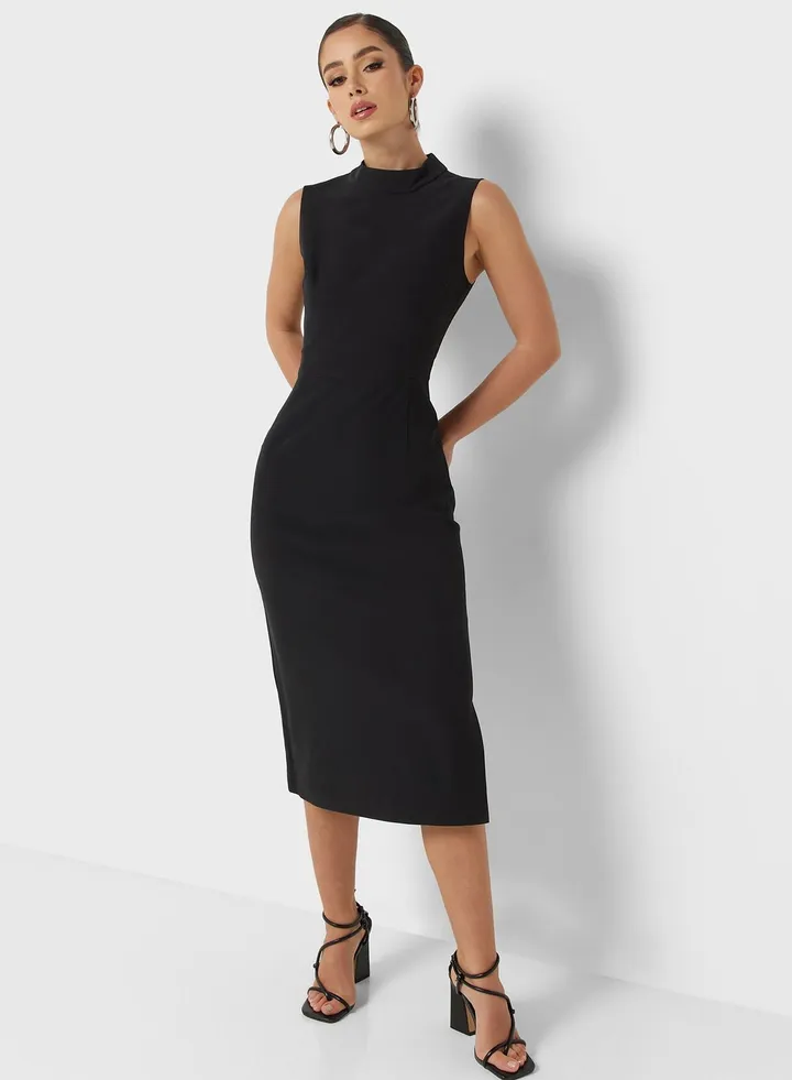 High Neck Knitted Dress