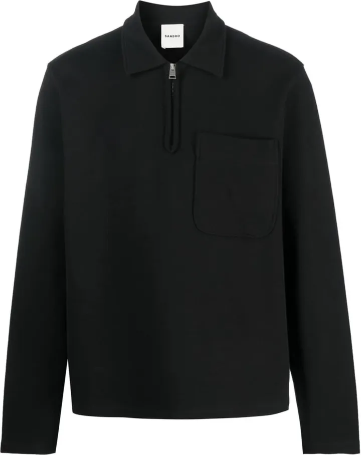 Zip-Fastening Long-Sleeve Jumper