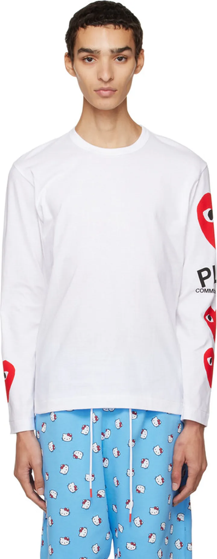 Comme des Garçons Play White Heart Long Sleeve T-Shirt