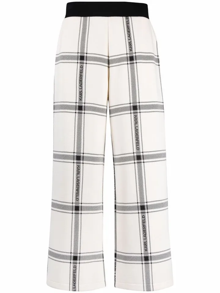 Check-Print Track Trousers