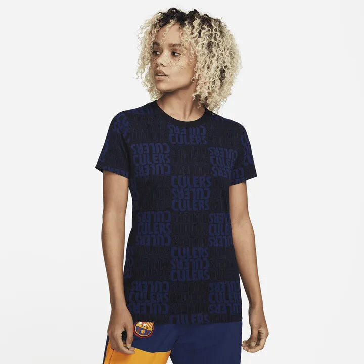 Women's Nike FC Barcelona Soccer T-Shirt in Black