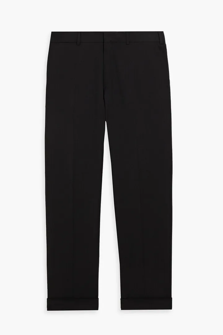Slim-fit wool-twill pants
