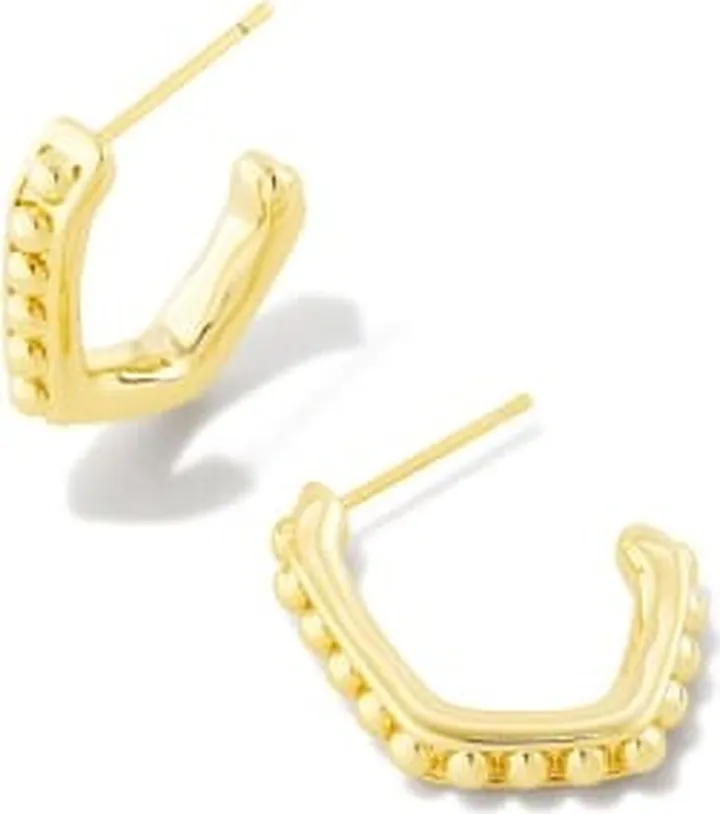 Lonnie Beaded Huggie Earrings in Gold