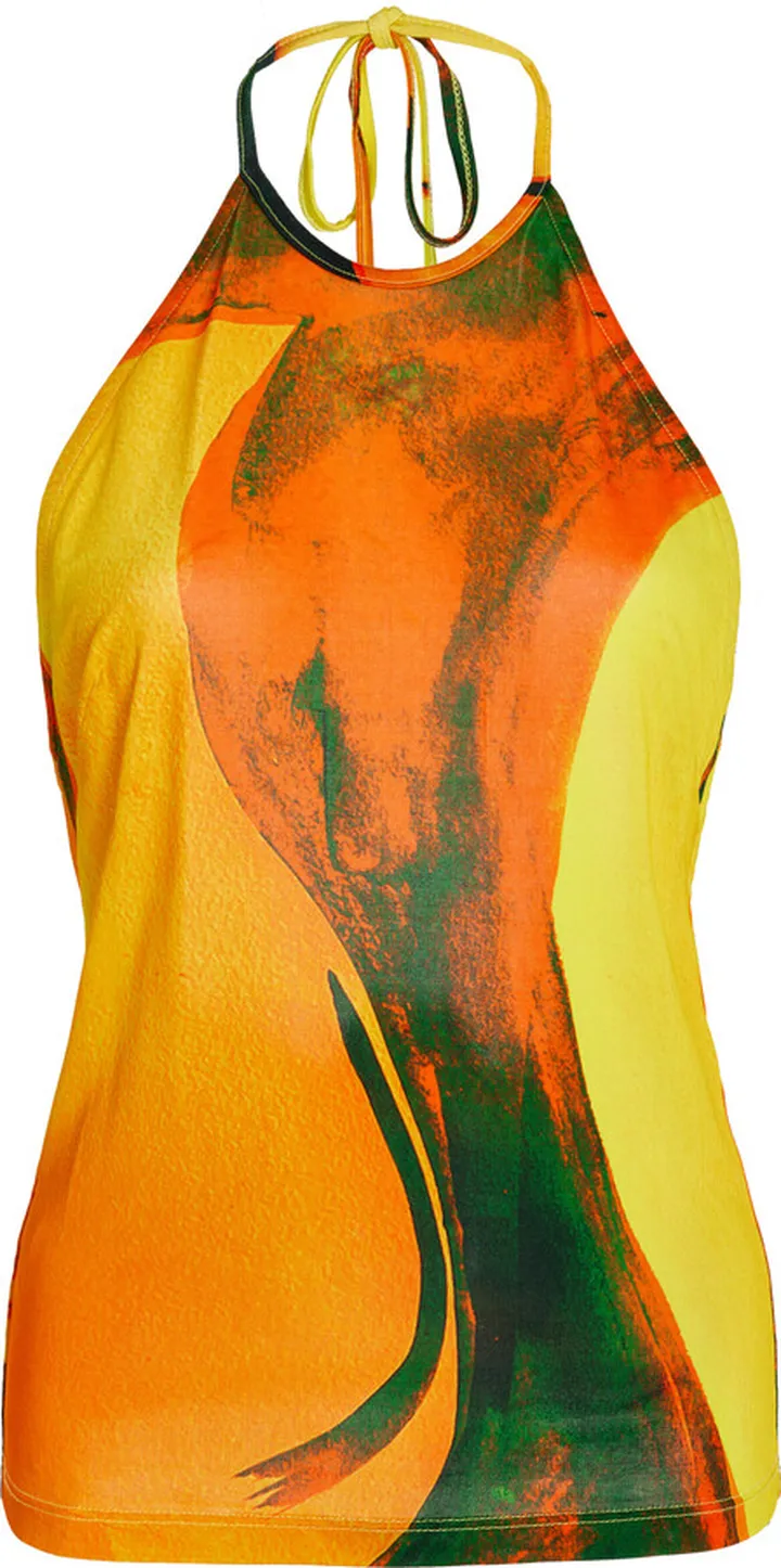 Women's Printed Mesh Halter Top