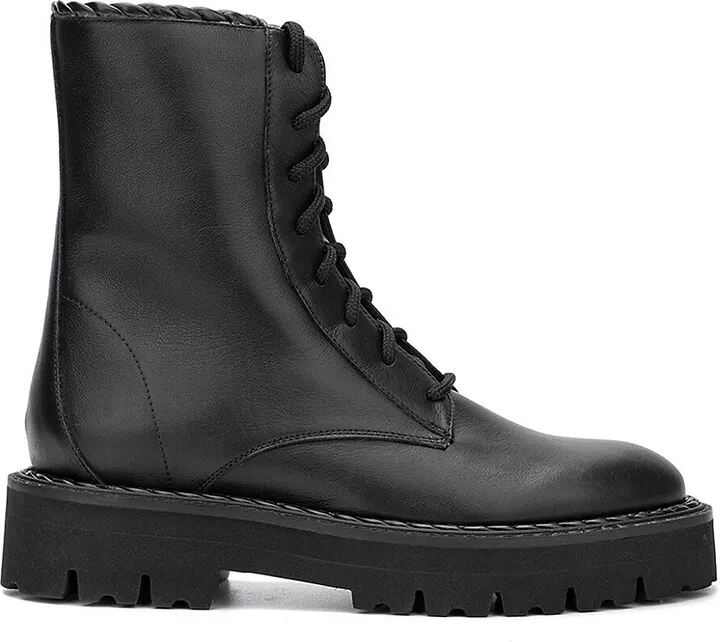 Sadie Leather Combat Boots