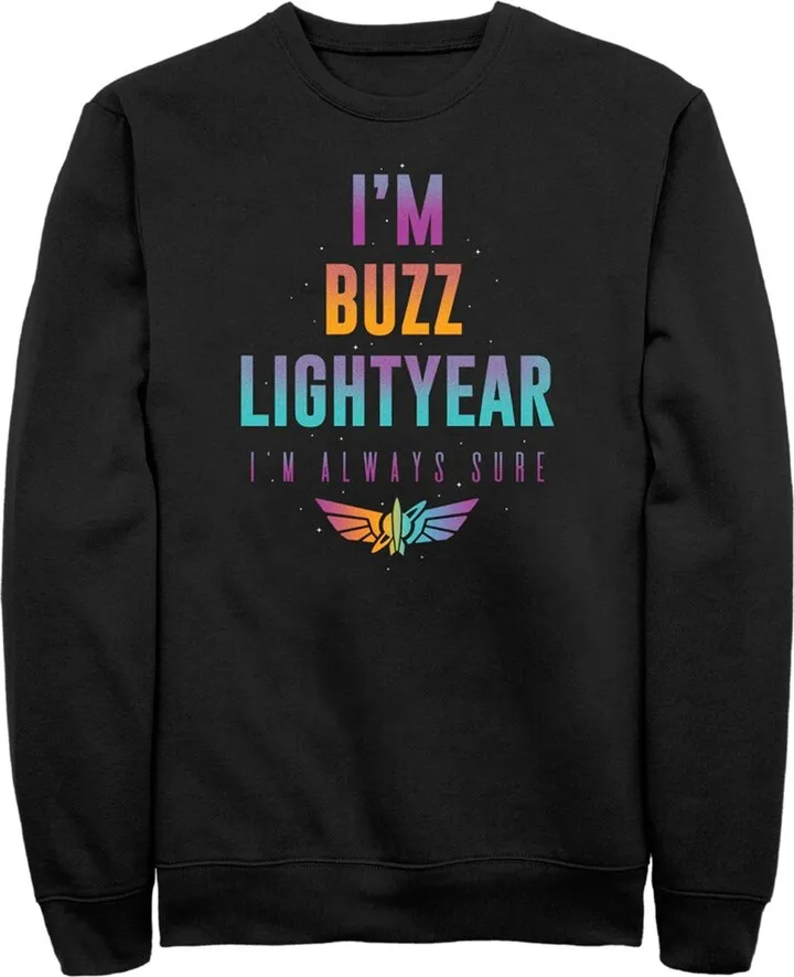 Men's Lightyear I'm Buzz Lightyear I'm Always Sure Sweatshirt - Black - Small
