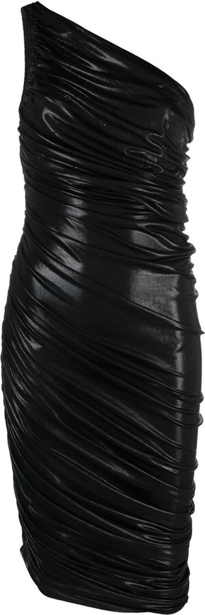 Diana shirred one-shoulder dress