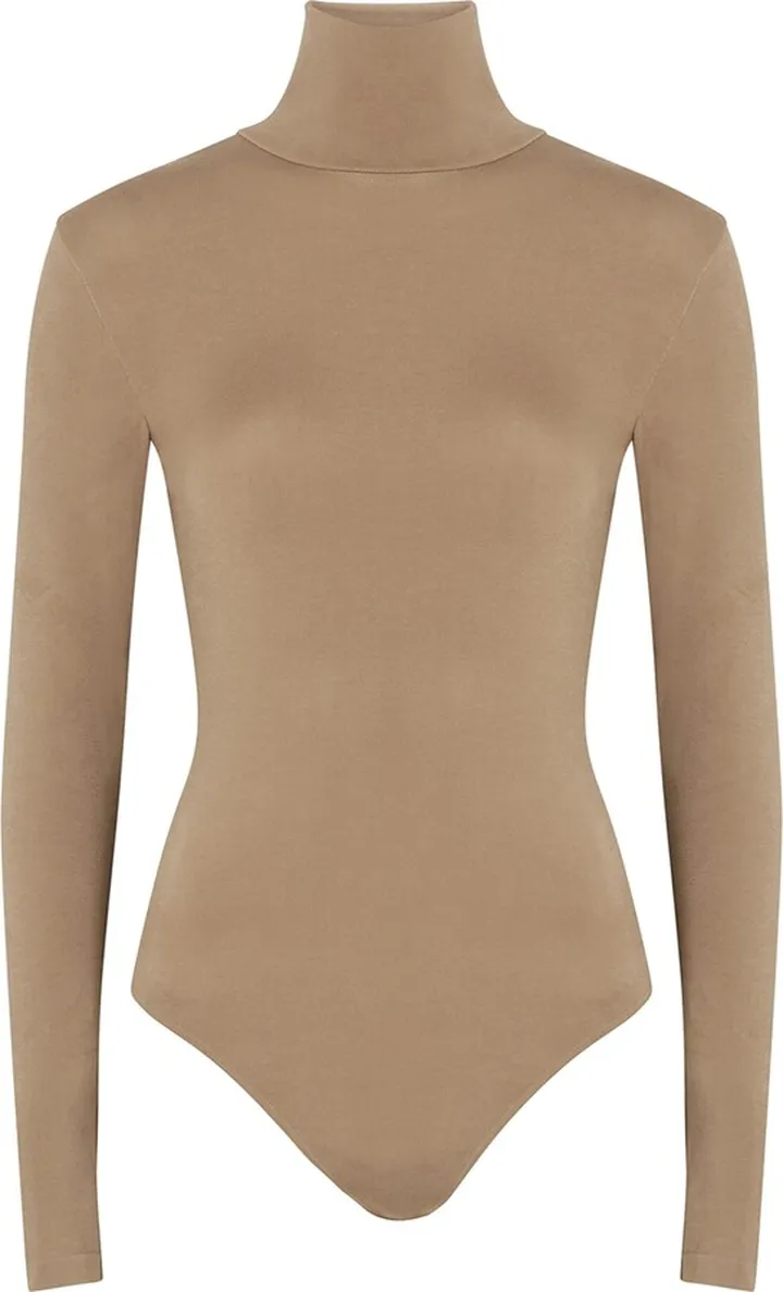 Wolford Colorado Brown Cotton-blend Bodysuit