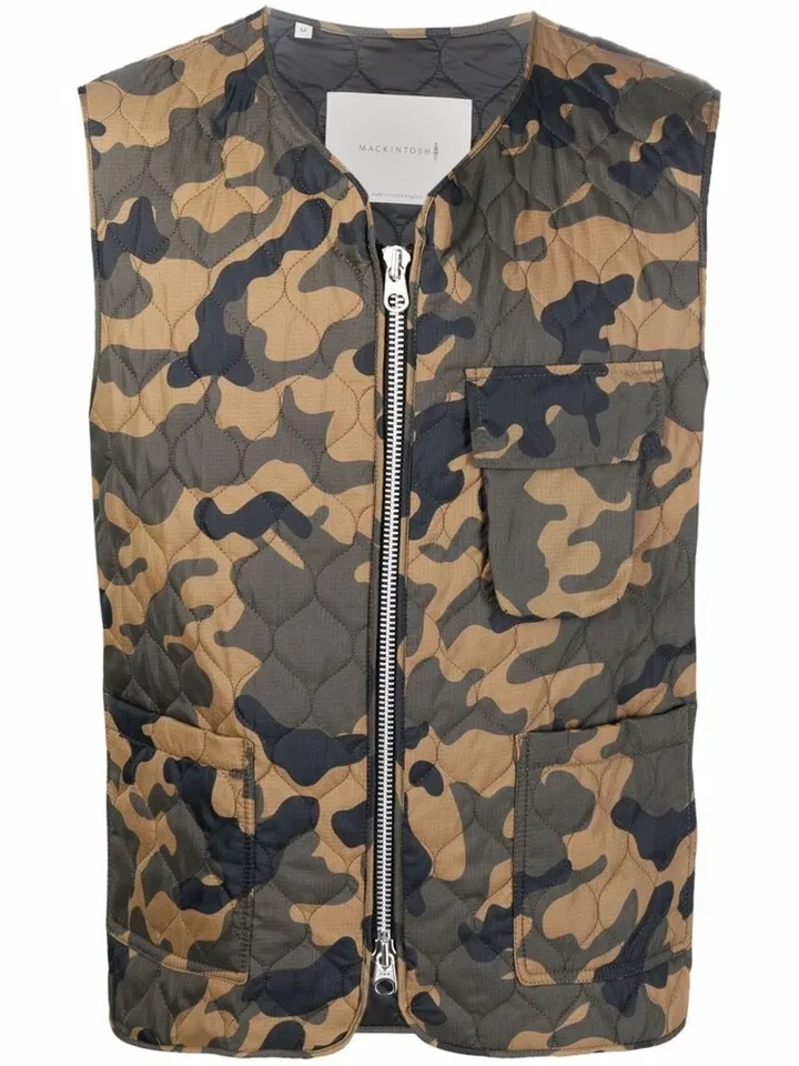 General camouflage-print gilet