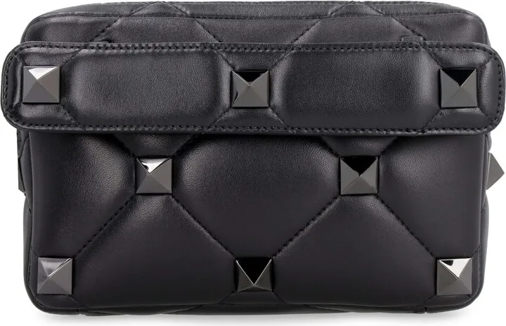 - Roman Stud Quilted Leather Shoulder Bag