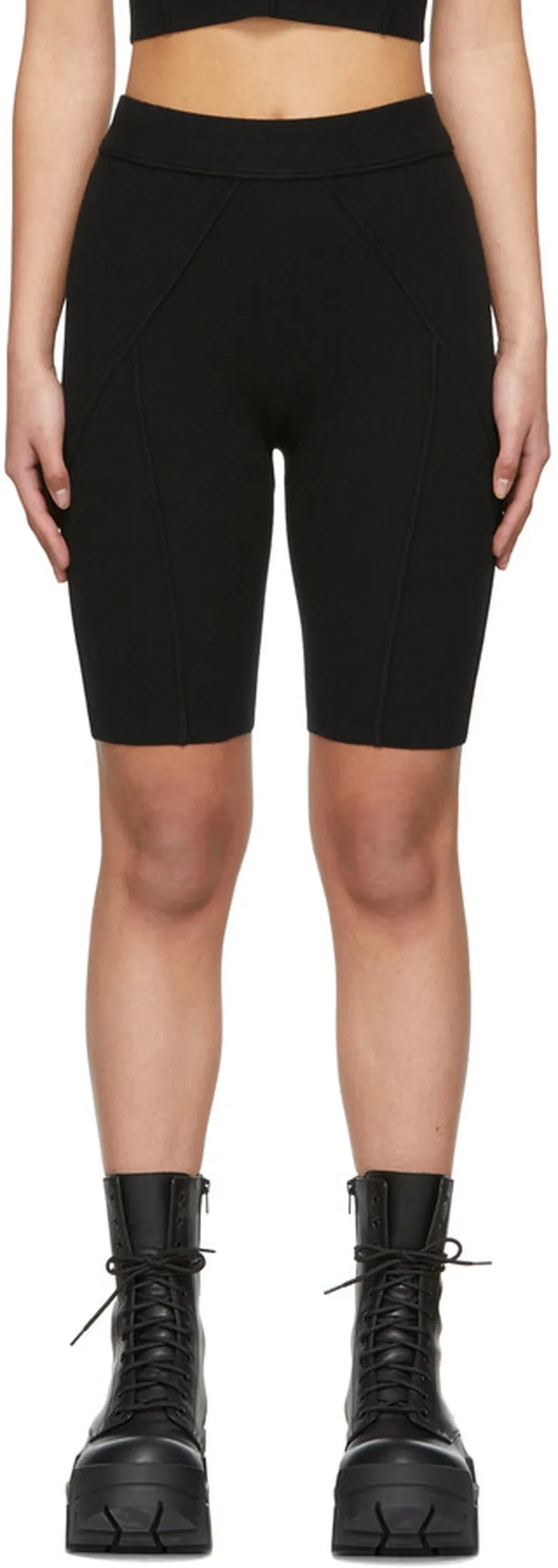 Helmut Lang Black Rib Knit Bike Shorts