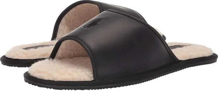 Polo Ralph Lauren Antero Slipper (Black Leather) Men's Shoes