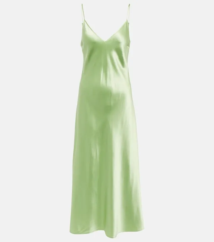 Clea silk satin slip dress